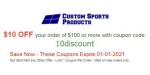 Custom Sports Products discount code