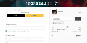Incense Falls coupon code