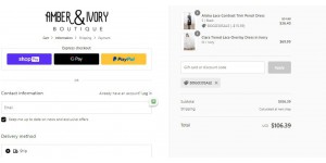 Amber & Ivory coupon code