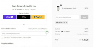 Two Goats Candle coupon code