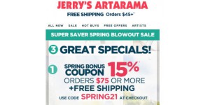 Jerrys Artarama Art Supplies coupon code
