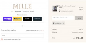 MILLE coupon code
