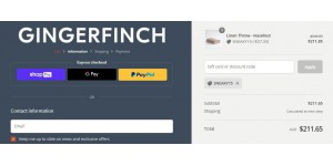 Ginger Finch coupon code