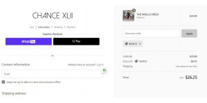 Chance Xlii coupon code