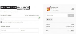 Bargain E-Juice coupon code