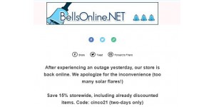 Bells Online coupon code