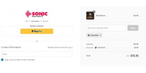 Sonic Sound Supply coupon code