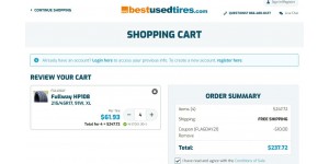 Best Used Tires coupon code