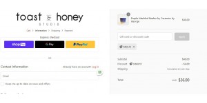 Toast and Honey Studio coupon code