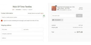 Nick Of Time Textiles coupon code