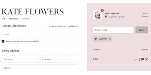 Kate Flowers coupon code