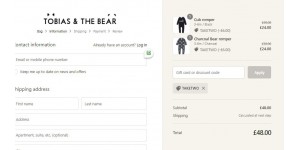 Tobias & The Bear coupon code