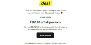 Desi League coupon code