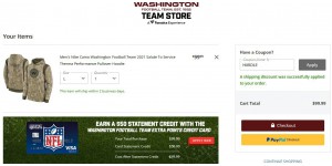 Washington Football coupon code