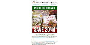 Italian Pottery Outlet coupon code
