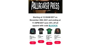 Pallbearer Press coupon code