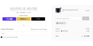 Masters Of Mystery coupon code