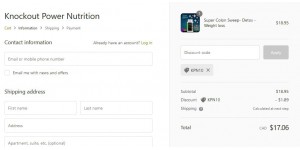 Knockout Power Nutrition coupon code