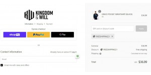 Kingdom And Will coupon code
