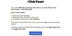Club Feast coupon code