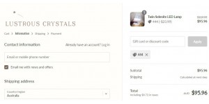 Lustrous Crystals coupon code