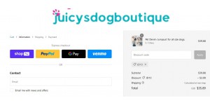Juicys Dog Boutique coupon code