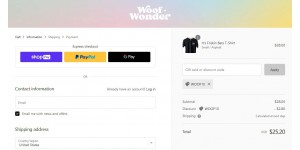 Woof and Wonder coupon code