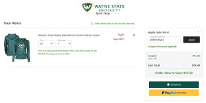 Wayne State University coupon code