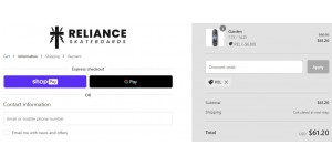 Reliance Skateboards coupon code
