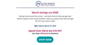 My Auto Parts 123 coupon code