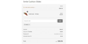 Smile Cushion Slides coupon code