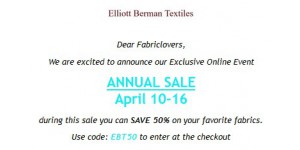 Elliott Berman Textiles coupon code