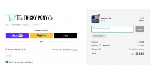 The Tricky Pony Co coupon code