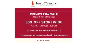 Bean & Vanilla coupon code