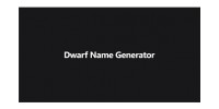 Dwarf Name Generator