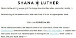 Shana Luther discount code