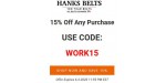 Hanks Belts discount code