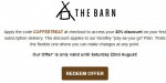 The Barn discount code