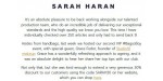 Sarah Haran discount code
