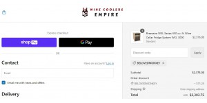 Wine Coolers Empire coupon code