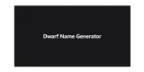 Dwarf Name Generator